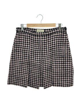 Gucci Box Pleated Tweed Skirt Pink Black Spring Summer Fall Winter 44